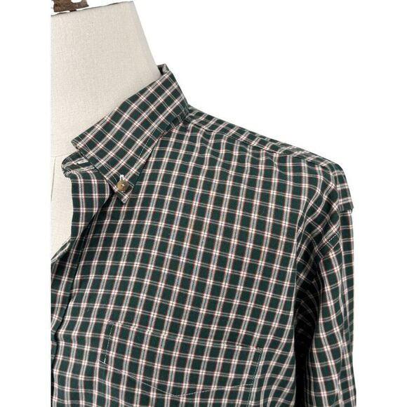 L.L. Bean Classic Green Plaid Button-Down Shirt Sz XL Traditional Fit EUC - Picture 2 of 13